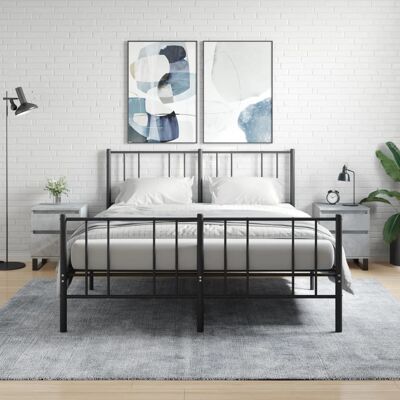 vidaXL Nachttische 2 Stk. Betongrau 40x35x50 cm Holzwerkstoff - Grau vidaXL Nachttische 2 Stk. Betongrau 40x35x50 cm Holzwerkstoff - Grau