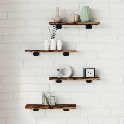 vidaXL Wandregale 4 Stk. Räuchereiche 40x10x1,5 cm Holzwerkstoff - Räuchereiche vidaXL Wandregale 4 Stk. Räuchereiche 40x10x1,5 cm Holzwerkstoff - Räuchereiche