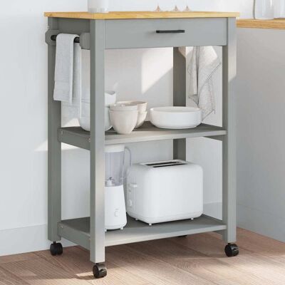 vidaXL Küchenwagen MONZA 60x40x88,5 cm Massivholz Kiefer - Grau vidaXL Küchenwagen MONZA 60x40x88,5 cm Massivholz Kiefer - Grau
