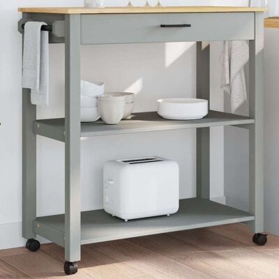 vidaXL Küchenwagen MONZA 84x40x88,5 cm Massivholz Kiefer - Grau vidaXL Küchenwagen MONZA 84x40x88,5 cm Massivholz Kiefer - Grau