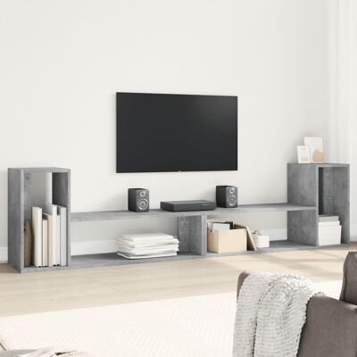 vidaXL TV-Schränke 2 Stk. Betongrau 100x30x50 cm Holzwerkstoff - Grau vidaXL TV-Schränke 2 Stk. Betongrau 100x30x50 cm Holzwerkstoff - Grau