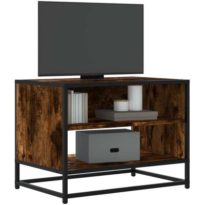vidaXL TV-Schrank Räuchereiche 61x40x46 cm Holzwerkstoff und Metall - Braun vidaXL TV-Schrank Räuchereiche 61x40x46 cm Holzwerkstoff und Metall - Braun