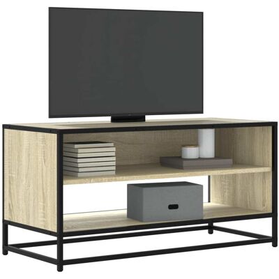 vidaXL TV-Schrank Sonoma-Eiche 91x40x46 cm Holzwerkstoff und Metall - Braun vidaXL TV-Schrank Sonoma-Eiche 91x40x46 cm Holzwerkstoff und Metall - Braun
