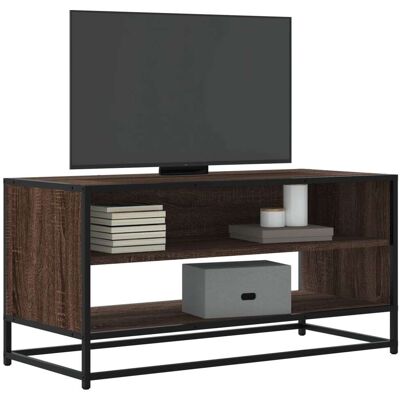 vidaXL TV-Schrank Braun Eichen-Optik 91x40x46 cm Holzwerkstoff Metall - Braun vidaXL TV-Schrank Braun Eichen-Optik 91x40x46 cm Holzwerkstoff Metall - Braun