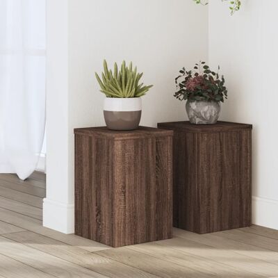 vidaXL Pflanzenständer 2 Stk. Braun Eiche 20x20x30 cm Holzwerkstoff - Braun vidaXL Pflanzenständer 2 Stk. Braun Eiche 20x20x30 cm Holzwerkstoff - Braun