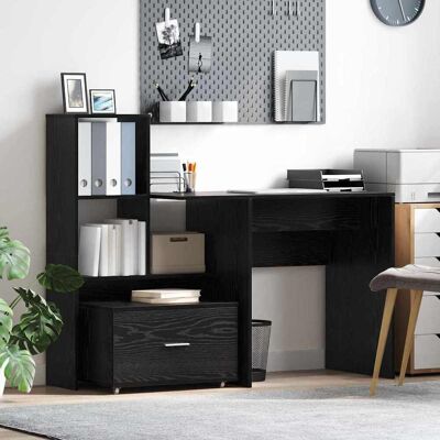 vidaXL Schubladenschrank Mit Rad Schwarz Eichen-Optik 55 x 45 x 31 cm - Schwarz vidaXL Schubladenschrank Mit Rad Schwarz Eichen-Optik 55 x 45 x 31 cm - Schwarz