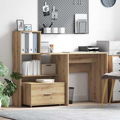 vidaXL Schubladenschrank Mit Rad Artisan-Eiche 55 x 45 x 31 cm - Braun vidaXL Schubladenschrank Mit Rad Artisan-Eiche 55 x 45 x 31 cm - Braun