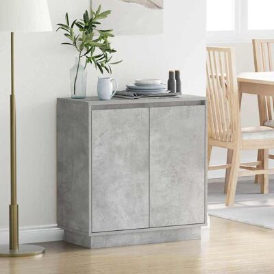 vidaXL LED-Sideboard für Betongrau 71 x 34,5 x 75 cm Holzwerkstoff - Grau vidaXL LED-Sideboard für Betongrau 71 x 34,5 x 75 cm Holzwerkstoff - Grau