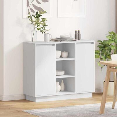 vidaXL LED-Sideboard Weiß 90 x 32 x 75 cm Holzwerkstoff - Weiß vidaXL LED-Sideboard Weiß 90 x 32 x 75 cm Holzwerkstoff - Weiß