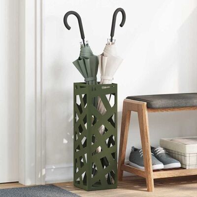 vidaXL Regenschirmständer mit Speicher Oliv 15,5 x 15,5 x 49 cm Stahl - Olivgrün vidaXL Regenschirmständer mit Speicher Oliv 15,5 x 15,5 x 49 cm Stahl - Olivgrün