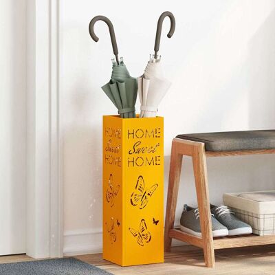 vidaXL Regenschirmständer mit Speicher Senf 15,5 x 15,5 x 49 cm Stahl - Senfgelb vidaXL Regenschirmständer mit Speicher Senf 15,5 x 15,5 x 49 cm Stahl - Senfgelb