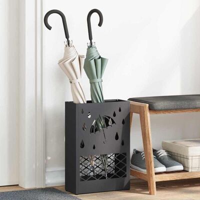 vidaXL Regenschirmständer Schwarz 28 x 12 x 41 cm Stahl - Schwarz vidaXL Regenschirmständer Schwarz 28 x 12 x 41 cm Stahl - Schwarz
