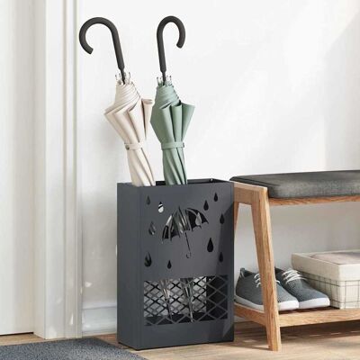 vidaXL Regenschirmständer Anthrazit 28 x 12 x 41 cm Stahl - Anthrazit vidaXL Regenschirmständer Anthrazit 28 x 12 x 41 cm Stahl - Anthrazit