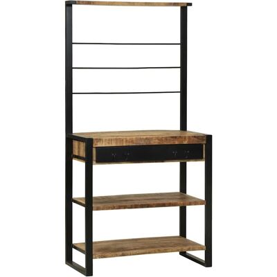vidaXL Küchenregal Braun und Schwarz 80 x 40 x 160 cm Massivholz Mango - Braun vidaXL Küchenregal Braun und Schwarz 80 x 40 x 160 cm Massivholz Mango - Braun