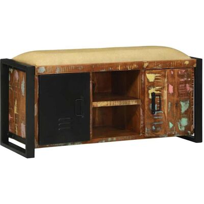 vidaXL Bank Schrank Mehrfarbig 100 x 35 x 50 cm Massivholz Altholz - Mehrfarbig vidaXL Bank Schrank Mehrfarbig 100 x 35 x 50 cm Massivholz Altholz - Mehrfarbig