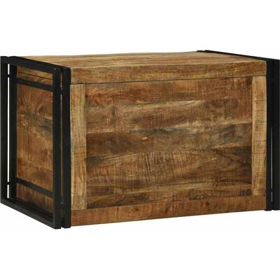 vidaXL Aufbewahrungsbox mit Speicher 80 x 50 x 50 cm Raues Mangoholz - Braun vidaXL Aufbewahrungsbox mit Speicher 80 x 50 x 50 cm Raues Mangoholz - Braun