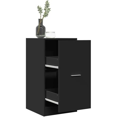 vidaXL Apothekerschrank Schwarz 40x41x77,5 cm Holzwerkstoff - Schwarz vidaXL Apothekerschrank Schwarz 40x41x77,5 cm Holzwerkstoff - Schwarz