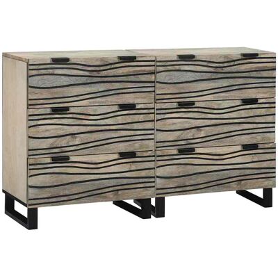 vidaXL Sideboard Set 2 pcs Weiß 120 x 33,5 x 75 cm Massivholz Mango - Weiß vidaXL Sideboard Set 2 pcs Weiß 120 x 33,5 x 75 cm Massivholz Mango - Weiß