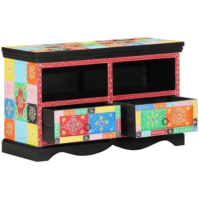 vidaXL TV-Schränk Mehrfarbig 80 x 35 x 50 cm Massivholz Mango - Mehrfarbig vidaXL TV-Schränk Mehrfarbig 80 x 35 x 50 cm Massivholz Mango - Mehrfarbig