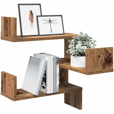 vidaXL Wand-Eckregal Altholz-Optik 40x40x49,5 cm Holzwerkstoff - Braun vidaXL Wand-Eckregal Altholz-Optik 40x40x49,5 cm Holzwerkstoff - Braun
