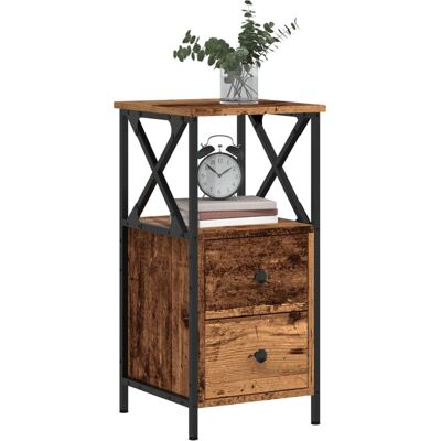 vidaXL Nachttisch Altholz-Optik 34x35,5x70 cm Holzwerkstoff - Braun vidaXL Nachttisch Altholz-Optik 34x35,5x70 cm Holzwerkstoff - Braun