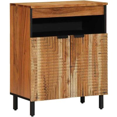 vidaXL Sideboard mit Regal Braun 60 x 33,5 x 75 cm Massivholz Mango - Braun vidaXL Sideboard mit Regal Braun 60 x 33,5 x 75 cm Massivholz Mango - Braun