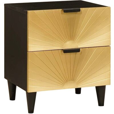 vidaXL Nachttisch Schwarz und Gold 40 x 33 x 46 cm Holzwerkstoff - Schwarz vidaXL Nachttisch Schwarz und Gold 40 x 33 x 46 cm Holzwerkstoff - Schwarz