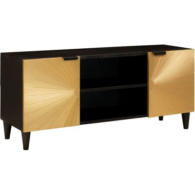vidaXL TV-Schränk Schwarz und Gold 105 x 33 x 46 cm Holzwerkstoff - Schwarz vidaXL TV-Schränk Schwarz und Gold 105 x 33 x 46 cm Holzwerkstoff - Schwarz