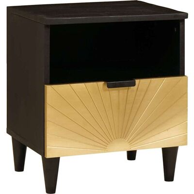 vidaXL Nachttisch Schwarz und Gold 40 x 33 x 46 cm Holzwerkstoff - Schwarz vidaXL Nachttisch Schwarz und Gold 40 x 33 x 46 cm Holzwerkstoff - Schwarz