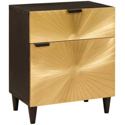 vidaXL Nachttisch Schwarz und Gold 50 x 33 x 60 cm Holzwerkstoff - Schwarz vidaXL Nachttisch Schwarz und Gold 50 x 33 x 60 cm Holzwerkstoff - Schwarz