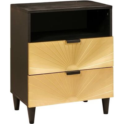 vidaXL Nachttisch Schwarz und Gold 50 x 33 x 62 cm Holzwerkstoff - Schwarz vidaXL Nachttisch Schwarz und Gold 50 x 33 x 62 cm Holzwerkstoff - Schwarz