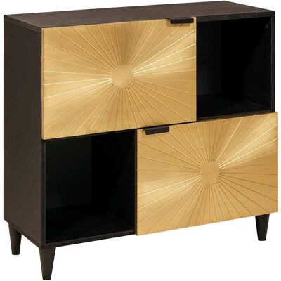 vidaXL Seitenschrank mit Regal Schwarz und Gold 80 x 33,5 x 75 cm - Schwarz vidaXL Seitenschrank mit Regal Schwarz und Gold 80 x 33,5 x 75 cm - Schwarz