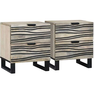 vidaXL Nachttisch 2 pcs Weiß 40 x 33 x 46 cm Holzwerkstoff - Weiß vidaXL Nachttisch 2 pcs Weiß 40 x 33 x 46 cm Holzwerkstoff - Weiß