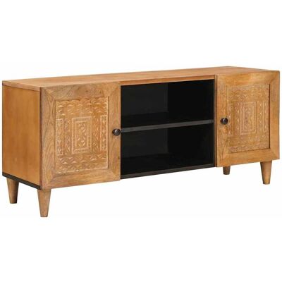 vidaXL TV-Einheiten Hellbraun 105 x 33 x 46 cm Massivholz Mango - Braun vidaXL TV-Einheiten Hellbraun 105 x 33 x 46 cm Massivholz Mango - Braun
