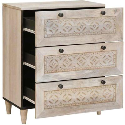 vidaXL Sideboard Weiß 60 x 33 x 75 cm massives Mangoholz - Weiß vidaXL Sideboard Weiß 60 x 33 x 75 cm massives Mangoholz - Weiß