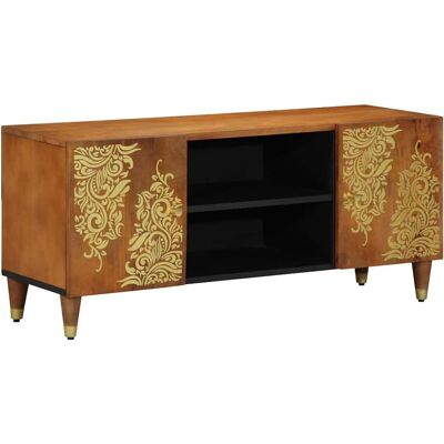 vidaXL TV-Schränk mit Tür Honigbraun 105 x 33 x 46 cm Massivholz Mango - Braun vidaXL TV-Schränk mit Tür Honigbraun 105 x 33 x 46 cm Massivholz Mango - Braun