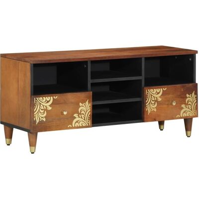 vidaXL TV-Schränk Honigbraun 100 x 33 x 46 cm Massivholz Mango - Braun vidaXL TV-Schränk Honigbraun 100 x 33 x 46 cm Massivholz Mango - Braun