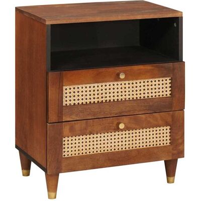 vidaXL Nachttische mit Schubladen 50 x 33 x 62 cm Massivholz Mango - Braun vidaXL Nachttische mit Schubladen 50 x 33 x 62 cm Massivholz Mango - Braun