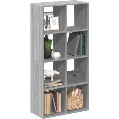 vidaXL Raumteiler-Bücherregal Grau Sonoma 69,5x29x137,5 cm - Grau vidaXL Raumteiler-Bücherregal Grau Sonoma 69,5x29x137,5 cm - Grau