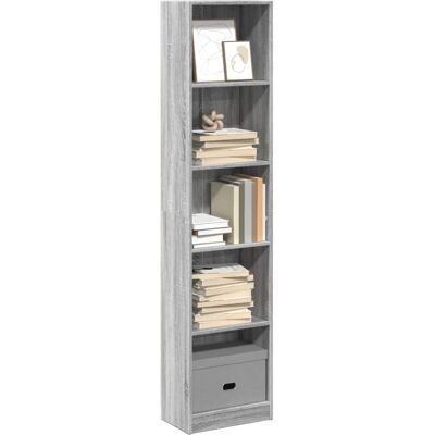 vidaXL Bücherregal Grau Sonoma 40x24x176 cm Holzwerkstoff - Grau vidaXL Bücherregal Grau Sonoma 40x24x176 cm Holzwerkstoff - Grau