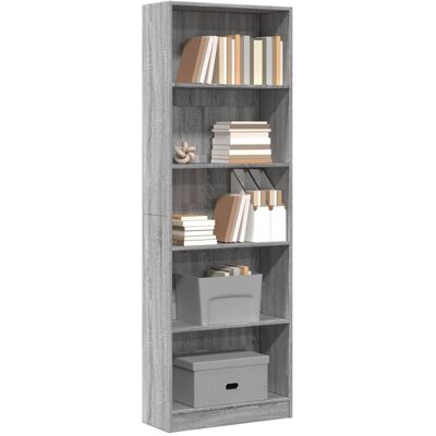 vidaXL Bücherregal Grau Sonoma 60x24x176 cm Holzwerkstoff - Grau vidaXL Bücherregal Grau Sonoma 60x24x176 cm Holzwerkstoff - Grau