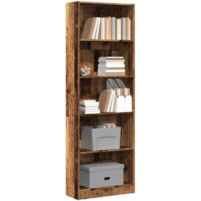 vidaXL Bücherregal Altholz-Optik 60x24x176 cm Holzwerkstoff - Braun vidaXL Bücherregal Altholz-Optik 60x24x176 cm Holzwerkstoff - Braun