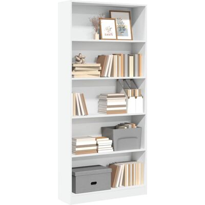 vidaXL Bücherregal Weiß 80x24x176 cm Holzwerkstoff - Weiß vidaXL Bücherregal Weiß 80x24x176 cm Holzwerkstoff - Weiß