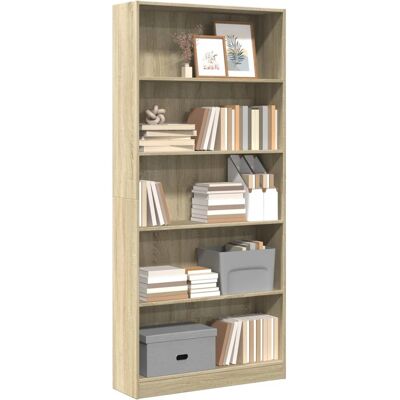 vidaXL Bücherregal Sonoma-Eiche 80 x 24 x 176 cm Holzwerkstoff - Braun vidaXL Bücherregal Sonoma-Eiche 80 x 24 x 176 cm Holzwerkstoff - Braun