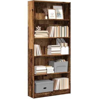 vidaXL Bücherregal Altholz-Optik 80x24x176 cm Holzwerkstoff - Braun vidaXL Bücherregal Altholz-Optik 80x24x176 cm Holzwerkstoff - Braun
