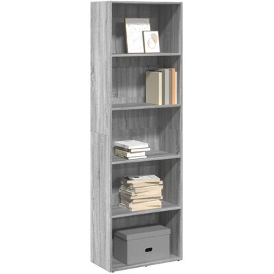 vidaXL Bücherregal Grau Sonoma 60x30x189 cm Holzwerkstoff - Grau vidaXL Bücherregal Grau Sonoma 60x30x189 cm Holzwerkstoff - Grau
