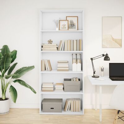 vidaXL Bücherregal Weiß 80x30x189 cm Holzwerkstoff - Weiß vidaXL Bücherregal Weiß 80x30x189 cm Holzwerkstoff - Weiß