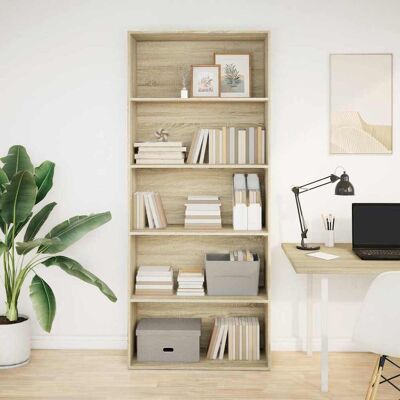 vidaXL Bücherregal Sonoma-Eiche 80x30x189 cm Holzwerkstoff - Braun vidaXL Bücherregal Sonoma-Eiche 80x30x189 cm Holzwerkstoff - Braun