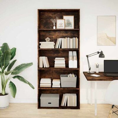 vidaXL Bücherregal Räuchereiche 80x30x189 cm Holzwerkstoff - Braun vidaXL Bücherregal Räuchereiche 80x30x189 cm Holzwerkstoff - Braun