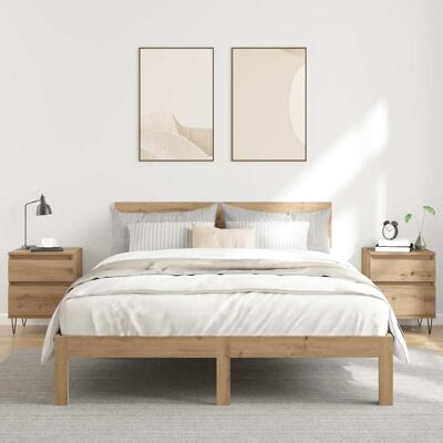 vidaXL Nachttische 2 Stk. Artisan-Eiche 40x35x50 cm Holzwerkstoff - Braun vidaXL Nachttische 2 Stk. Artisan-Eiche 40x35x50 cm Holzwerkstoff - Braun